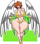  angel angel_wings big_breasts dat_ass gigantic_ass hourglass_figure master_erasis orange_hair wings 