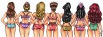 7girls akaamamura20 ariel&#039;s_sisters ass ass_focus disney group swimsuit the_little_mermaid