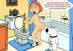 bathroom brian_griffin erection lois_griffin nude_female uso_(artist)