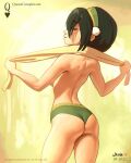  1girl animated ass avatar:_the_last_airbender breast gif nickelodeon panties queencomplex sideboob tagme toph_bei_fong topless towel underwear washa 