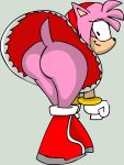  amy_rose anthro ass boots bracelet furry gloves hedgehog jewelry looking_down no_panties pink_hair rodent sega short_hair smile solo sonic_(series) 