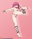  1girl anus ass breasts feet magi:_the_labyrinth_of_magic morgiana nipples noise_tanker pink_eyes pink_hair pussy soles toes 