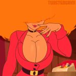  1girl afro alternate_version_available animated big_breasts bouncing_breasts breasts cartoon_network cleavage clothed_female curvy erect_nipples female female_focus female_only gigantic_breasts huge_areolae huge_ass long_hair mature mature_female orange_hair powerpuff_girls puffy_nipples red_hair red_lips sara_bellum short_hair solo solo_female solo_focus tagme thick_lips twistedgrim voluptuous webm wide_hips 