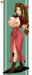 aerith_gainsborough big_breasts breasts final_fantasy final_fantasy_vii full_body huge_breasts nipples tall_image toontinkerer