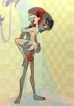  anal braided_hair cartoon_network dark-skinned_male hourglass_figure interracial light-skinned_female migdavart migdavart_(artist) mike_(tdi) red_hair red_lipstick redhead shower thick_ass thick_legs thick_thighs tooth_gap total_drama_island zoey_(tdi) 