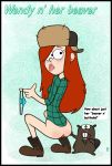  anus ass beaver boots bottomless disney freckles gravity_falls hat long_hair looking_back red_hair wendy_corduroy 