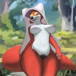  1:1 1girl 1girl anthro big_breasts breasts canid canine disney fitletter fox furry high_res maid_marian mammal nude pubes robin_hood_(disney) tagme 