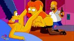 ass breasts claudia-r erect_nipples homer_simpson marge_simpson mindy_simmons nipples nude spread_legs the_simpsons yellow_skin 