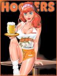 barmaid beer beer_mug breasts daphne_blake hair hooters sabal scooby-doo short_shorts tank_top