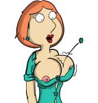  big_breasts breasts family_guy lois_griffin solo wardrobe_malfunction white_background 