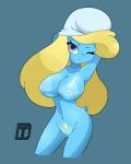  1girl breasts nipples nude pussy smurfette the_smurfs 