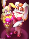  1girl absurd_res anthro archie_comics big_breasts breast_squish breasts breasts_frottage bunnie_rabbot cleavage clothed clothing duo furry high_res lagomorph leporid mammal mature_female omegasunburst rabbit sonic_the_hedgehog_(archie) sonic_the_hedgehog_(comics) sonic_the_hedgehog_(series) squish vanilla_the_rabbit wide_hips 