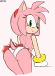  amy_rose ass furry green_eyes looking_at_viewer marthedog pink_hair sega showing_ass skirt sonic sonic_the_hedgehog_(series) 