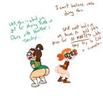 bent_over beth_(tdi) blush bottomless brown_hair bubble_butt crossover dustindemon embarrassing freckles funny glasses kimla lipstick looking_back mole mooning nerd nickelodeon orange_hair ponytail shiny shiny_skin short_hair the_x&#039;s total_drama_island twin_tails