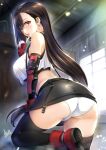  1girl 1girl 1girl ass big_breasts big_breasts blush breasts clothed_female earrings eye_contact female_focus female_only final_fantasy final_fantasy_vii gloves long_hair looking_at_viewer mitarashi_kousei red_eyes sideboob skirt solo_female solo_focus stockings tagme thick_thighs thighs tifa_lockhart video_game_character video_game_franchise 