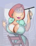  animated breast_press breasts cleaning earrings family_guy gif lois_griffin nipples red_hair window 