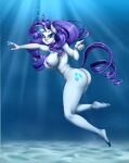  1girl anthro barefoot beckoning bedroom_eyes big_ass big_breasts breasts daemont92 dat_ass female friendship_is_magic grin hasbro my_little_pony nipples nude pia-sama pony rarity rarity_(mlp) seductive solo swimming tagme underwater unicorn 