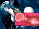  1girl alice_soft all_fours artist_request beastiality bent_over blue_eyes blush breasts brown_hair censored choukou_sennin_haruka collar dog game_cg knotted_penis leash ninja nipples open_mouth penis sex takamori_haruka vaginal 