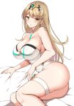 1girl alluring ass bare_legs big_breasts blonde_hair breasts cleavage female_only mythra nintendo noeomi xenoblade_(series) xenoblade_chronicles_2 yellow_eyes