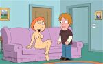 anthony_(family_guy) ass blackzacek breasts cmdrzacek completely_nude_female erect_nipples family_guy legs_crossed lois_griffin nude thighs white_breasts