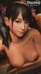  alluring black_hair breasts brown_eyes foulveins ling_xiaoyu namco nude on_couch tekken twin_tails 