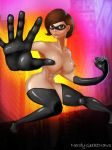  ass boots bottomless breasts elastigirl glasses helen_parr mask nipples no_panties the_incredibles thighs topless 