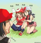  2girls anime ash_ketchum blood blush dawn hentaimate may multiple_girls pokemon 