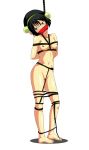  avatar:_the_last_airbender black_hair bondage bound breasts nikochan nipples nude rope rope_bondage solo toph_bei_fong 