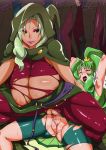  2girls 6+girls armpits bad_id blush breasts censored closed_eyes cure_march eyebrows eyeshadow futa_with_female futanari girl_on_top green_hair hair highres hood huge_breasts intersex lipstick long_hair majorina makeup midorikawa_nao mosaic_censoring multiple_girls nuezou open_mouth pantyhose penis precure pussy sex smile smile_precure! sweat teeth tongue torn_clothes torn_pantyhose vaginal 