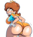 1girl 2022 alternate_version_available ass big_ass blue_eyes brown_hair bubble_ass bubble_butt crown earrings feet_out_of_frame grimphantom hands_on_ass high_res high_resolution huge_ass insanely_hot large_ass large_butt looking_at_ass looking_back looking_down mario_(series) mario_strikers nintendo princess princess_daisy royalty sexy sexy_ass sexy_body short_hair shorts smelly_ass smile sniffable_ass sports_uniform thick_thighs thunder_thighs wide_hips