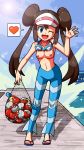big_breasts blue_eyes breasts brown_hair cosplay creatures_(company) female_protagonist_(pokemon_bw2) fishnet fishnets game_freak hairbun highres humans_of_pokemon long_hair mei_(pokemon) nintendo poke_ball pokemon pokemon_(anime) pokemon_(game) pokemon_black_2_&amp;_white_2 pokemon_black_and_white pokemon_bw pokemon_bw2 porkyman rorretsim rosa_(pokemon) sandals shizui topless