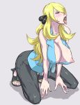  blonde_hair blush breasts huyamuyaz nipple_slip nipples pixiv_manga_sample pokemon resized shirona_(pokemon) tongue 