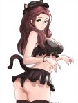  1girl 1girl 1girl bell big_breasts black_hat bracelet brown_hair cat_ears cat_tail crop_top dorothea_arnault female_focus female_only fire_emblem fire_emblem:_three_houses green_eyes hat long_hair nintendo skirt solo_female solo_focus stockings tagme the_kingduke tommietomm video_game_character video_game_franchise 