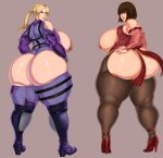  2_girls 9will6 alternate_ass_size alternate_body_type alternate_breast_size anna_williams ass ass_focus big_ass big_breasts big_breasts blonde_hair bob_cut bottomless breasts brown_hair clothed clothed_female curvy female_focus female_only fishnet fishnet_legwear fishnets high_heels high_res high_res huge_ass huge_breasts large_ass lipstick long_hair looking_at_viewer looking_back makeup mature mature_female muscular muscular_female nina_williams partially_clothed pinup plump short_hair sisters stockings tagme tekken thick_thighs venus_body video_game_character video_game_franchise voluptuous 