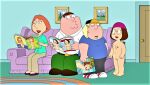  breasts chris_griffin erect_nipples family_guy glasses hat lois_griffin meg_griffin nude peter_griffin shaved_pussy 