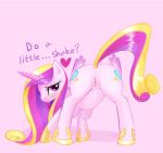  1girl alicorn anus ass female female_only friendship_is_magic horn looking_back my_little_pony pony presenting_hindquarters princess_cadance pussy raised_tail solo standing tail teats top-down_bottom-up wings 