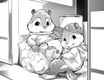  alvin_seville bottomless chipmunk chubby hoodie incest lando male male_only marshmallows monochrome penis tail testicles theodore_seville yaoi 