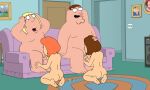 ass chris_griffin couch family_guy fellatio from_behind kneel lois_griffin meg_griffin nude nude_female nude_male peter_griffin sideboob sucking sucking_penis