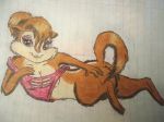  alvin_and_the_chipmunks blue_eyes bottomless brittany_and_the_chipettes brittany_miller chipettes chipmunk cute female furry half-dressed naked_from_the_waist_down tank_top 