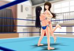 #13 arena ayano_(#13) battle bearhug bikini blush bruise domination embarrassed femdom fighting forced hug injury moaning nanako_(#13) original submission swimsuit wrestling wrestling_ring yuri