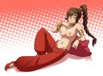  avatar_the_last_airbender big_breasts breasts halftone halftone_background nipples nope_(artist) ponytail solo topless ty_lee 
