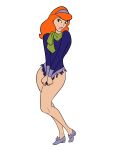 covering_crotch daphne_blake dress hairband orange_hair purple_clothing rorschach089 scooby-doo torn_clothes torn_dress