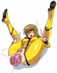  1girl ahegao anal anal_insertion anal_object_insertion big_breasts blush bodysuit boots breasts brown_eyes brown_hair clitoris covered_nipples crotch_cutout crotchless crotchless_bodysuit crotchless_clothes dildo double_anal double_dildo double_v epaulettes erect_nipples ez6 female female_ejaculation full-face_blush full_body hands huge_dildo insertion knees_on_chest large_breasts large_insertion legs legs_up long_hair lube masturbation military military_uniform mori_yuki object_insertion open_mouth pussy rolling_eyes saliva solo sweatdrop tears tongue tongue_out uchuu_senkan_yamato uchuu_senkan_yamato_2199 uncensored uniform v 