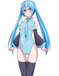  breasts miku_hatsune long_hair one-piece_swimsuit solo swimsuit twin_tails very_long_hair vocaloid 