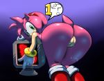 all_fours amy_rose ass bent_over butt dat_ass! female green_eyes hedgehog is_(artist) looking_at_viewer pink pussy sega sonic_*(series) sonic_the_hedgehog_(series)
