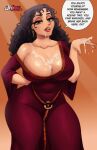  1girl 1girl 2021 after_fellatio after_paizuri big_breasts big_breasts black_hair breasts cartoon_milf cleavage clothed_female cum cum_between_breasts cum_on_breasts cum_on_face cum_on_fingers curvaceous curvy curvy_figure disney earrings english_text eye_contact female_focus female_only green_eyes half-closed_eyes high_res hourglass_figure huge_breasts implied_oral jay-marvel long_hair looking_at_viewer mature mature_female milf mother_gothel small_waist solo_female solo_focus speech_bubble standing tagme tangled text thick_lips thick_thighs tight_clothing veiny_breasts voluptuous wide_hips 