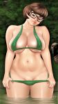  big_breasts bikini erect_nipples_under_clothes glasses pulling_panties_down scooby-doo shaved_pussy thighs velma_dinkley 
