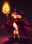 1girl ass breasts clothing crown curvaceous dragon&#039;s_crown female full_body hat headwear high_resolution highres huge_breasts legs orange_hair sorceress sorceress_(dragon&#039;s_crown) staff sterna vanillaware witch witch_hat