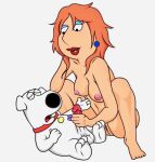  animal_sex breasts brian_griffin canine collar dog earring eyeshadow family_guy handjob interspecies lipstick lois_griffin male/female milf nail_polish nipples nude nude_female pussy red_hair squatting taboo tagme 