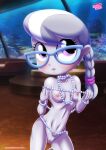  1girl bbmbbf bespectacled blush braid braided_hair equestria_girls equestria_untamed female female_only glasses grey_hair hairless_pussy hasbro human jewelry mlp mlp:eg mlp:fim mlpeg mlpfim my_little_pony my_little_pony:_equestria_girls naked_glasses nude nude_female palcomix patreon patreon_reward pearl_necklace pussy silver_spoon silver_spoon_(eg) 